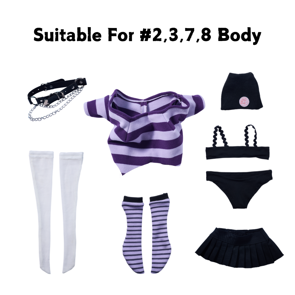 Image of Mini Sex Doll Clothes Accessories Purple Suit For Figures (For #2,3,7,8 Body)